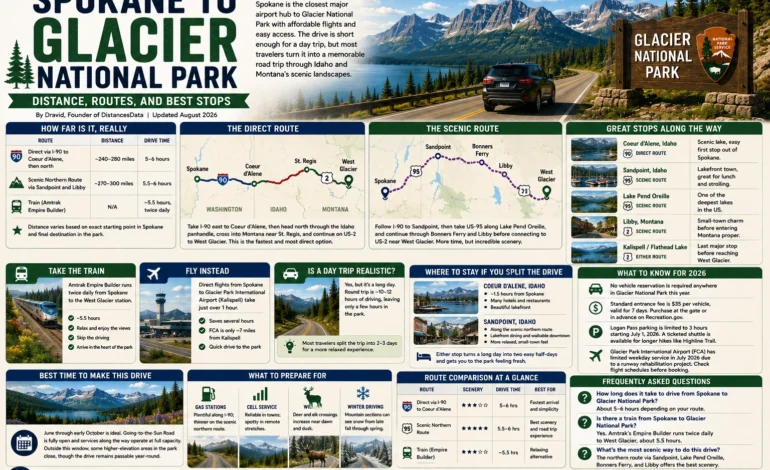 Spokane to Glacier National Park: Distance, Routes, and Best Stops