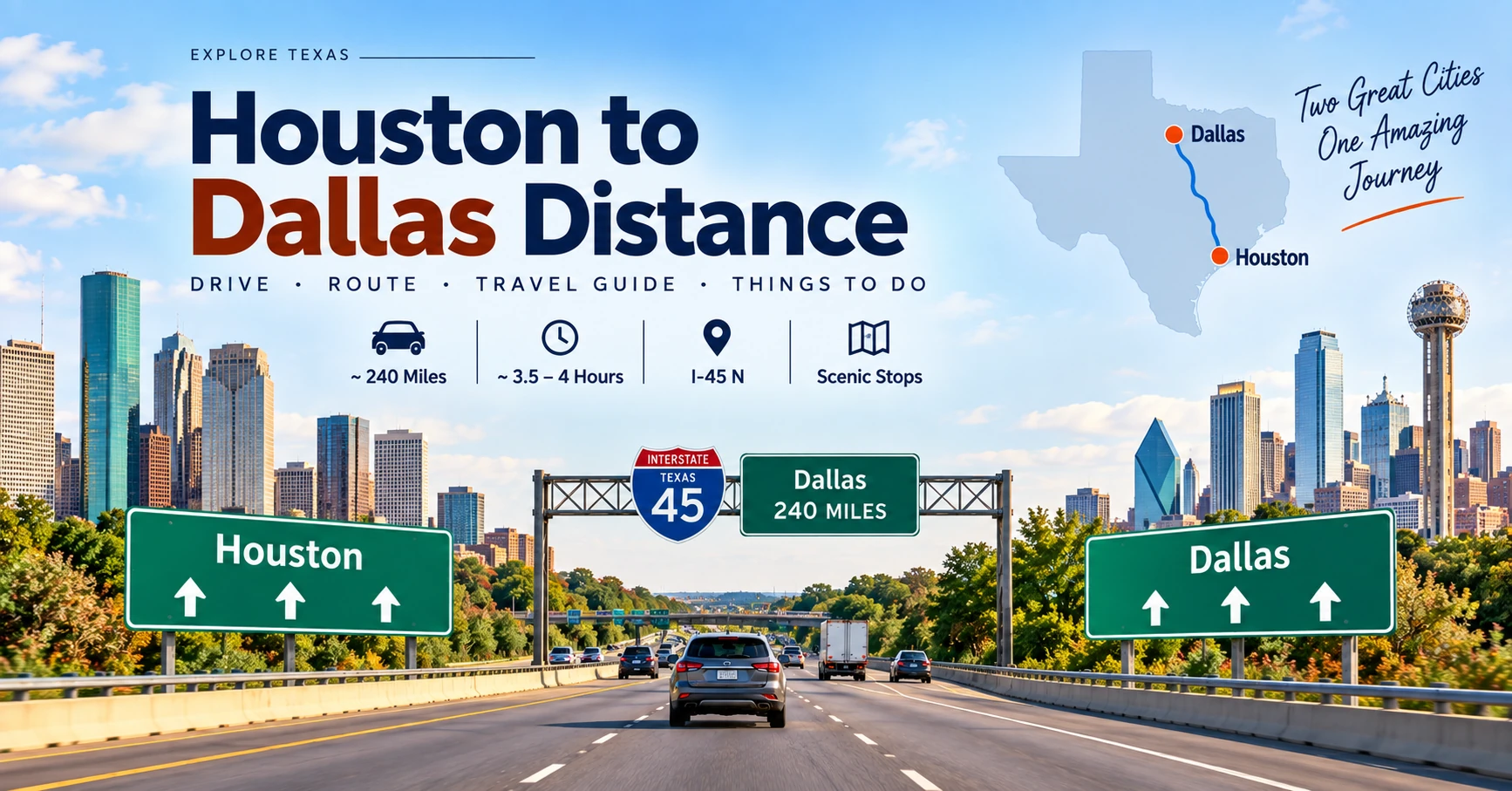 Houston to Dallas Distance: Miles, Route and Driving Time