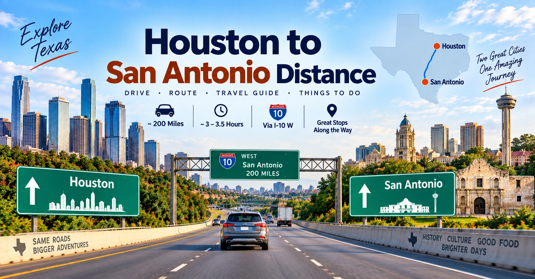 Houston to San Antonio: Distance, Drive Time and Everything In Between