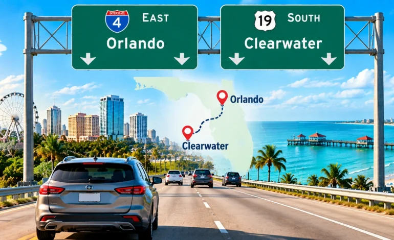 Orlando to Clearwater Distance