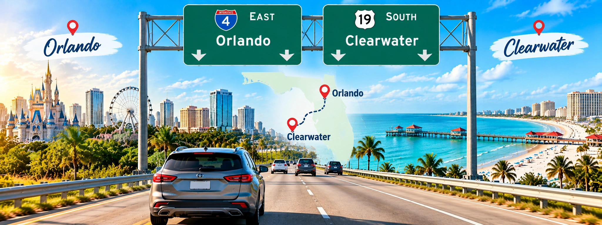 Orlando to Clearwater Distance: Miles, Route and Travel Time