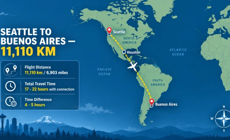 Seattle to Buenos Aires Distance